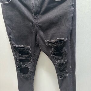 Distressed Black Jeans